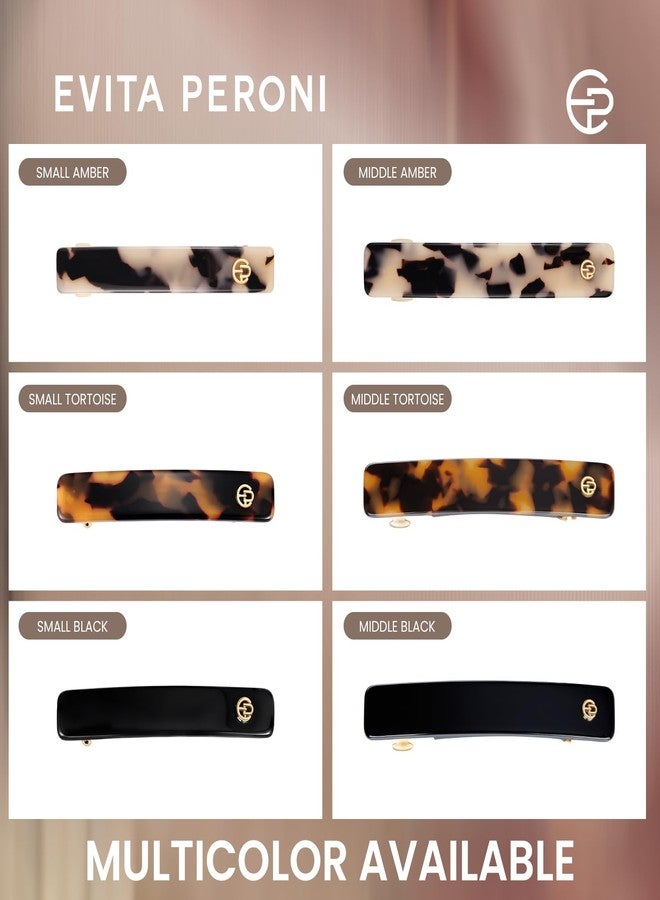 EVITA PERONI French Hair Barrettes for Women, Small No-Slip Hair Clips for Thick Thin Hair Acetate Hair Clip Removable Spring Clip Hair Accessories Gifts, Black - Image 4